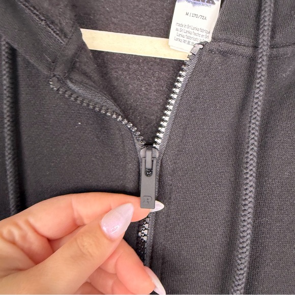 Sz M VS PINK NWOT $69 Ivy Fleece Hooded Jumpsuit Hoodie Black - Picture 8 of 11